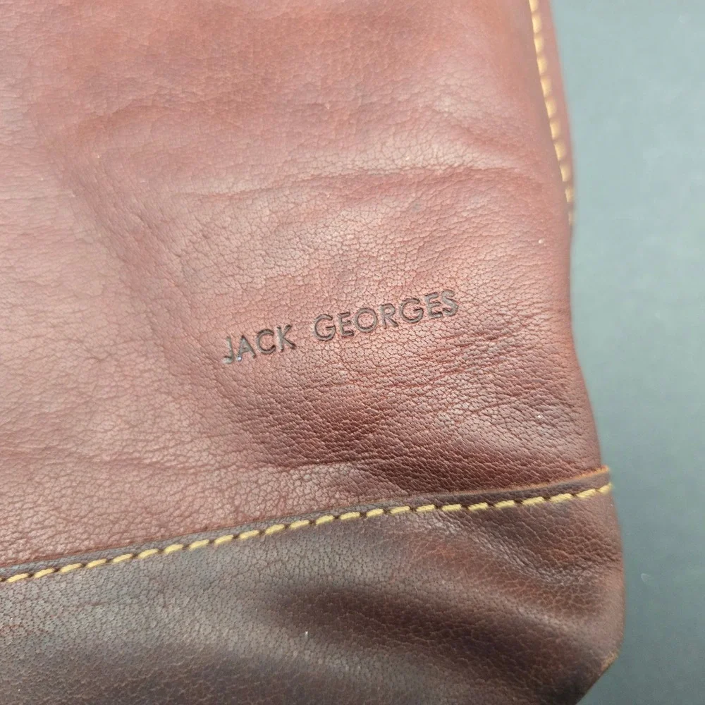Jack Georges Brown Buffalo Leather City Crossbody Voyager Bag 7298